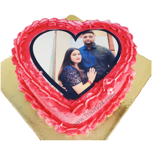 (M979) Heart Shape Photo Cake (Half Kg).