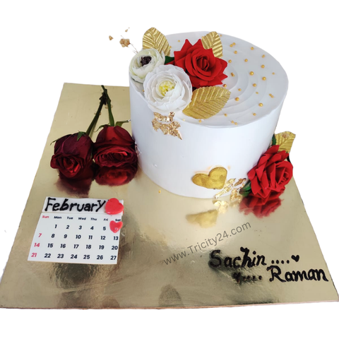 (M1026) Customized  Cakes With Roses. (1kg)