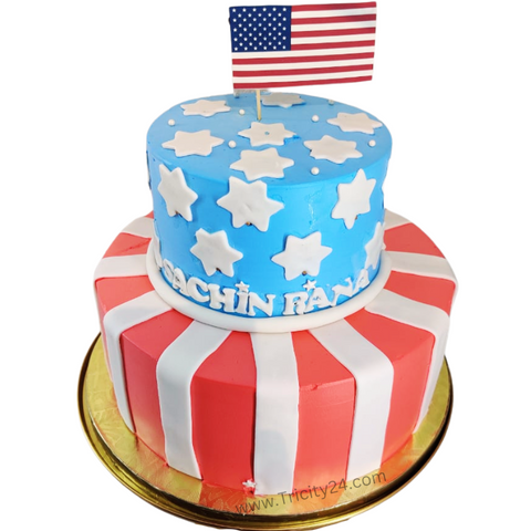 (M1036) America Flag Them Cake (2Kg)