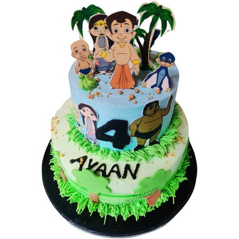 (M1037) Chhota Bheem Theme Cake (2Kg)