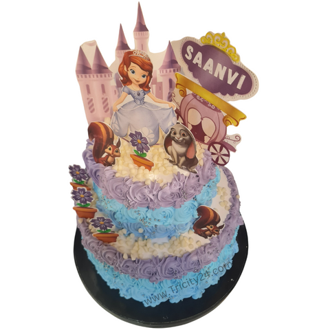 (M1038)Cinderella Disney Princess Theme Cake (2Kg)