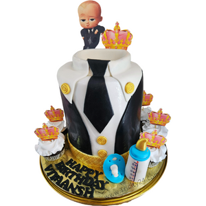 (M1066) Boss Baby Theme Cake & 6pc Cup Cakes (2Kg)