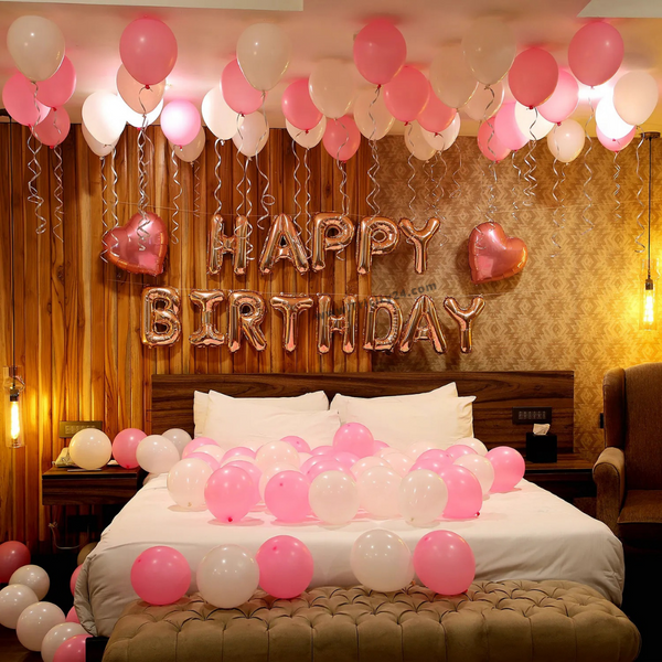 Happy Birthday Pink & White Theme Decoration (P29).