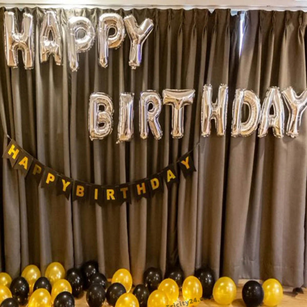 Happy Birthday Silver Theme Party Decoration (P44).