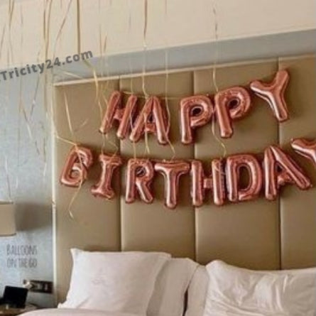 Happy Birthday Rose Gold Theme Decoration (P49).