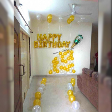 Golden Theme Birthday Party Decoration (P75).