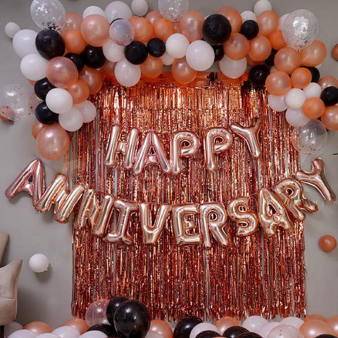 Happy Anniversary Rose Gold Theme Decoration (P87).