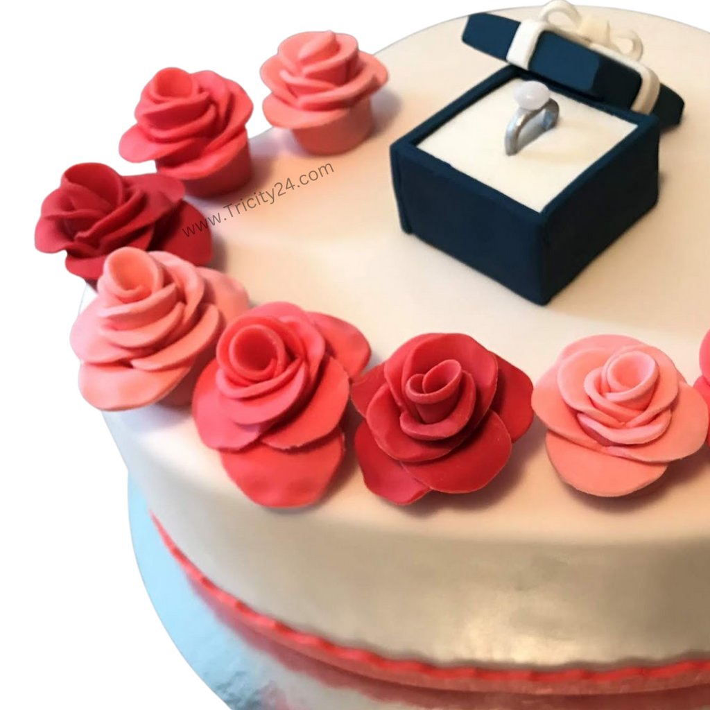 Happy Ring Ceremony Cake Topper Golden – EBAKE