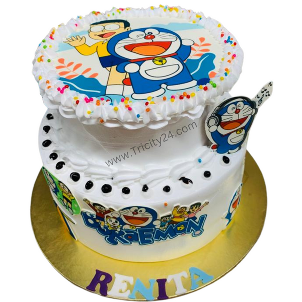 Order Doraemon Fam Cartoon Cake Online, Price Rs.895 | FlowerAura