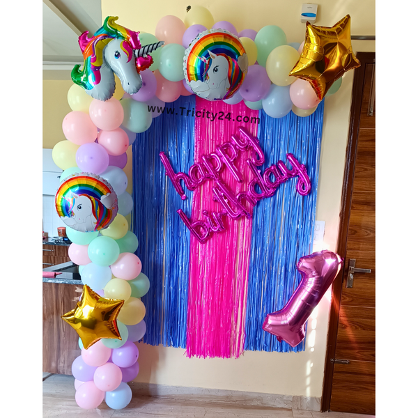 Unicorn Theme 1st Birthday Decoration (P482).